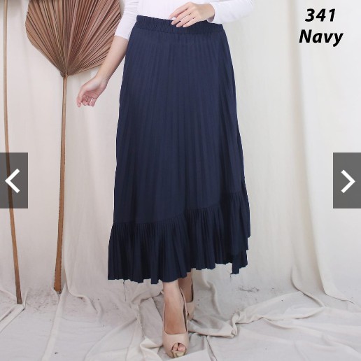 ROK PLISKET 341 ANA  ASIMETRIS RUFFLE HYGET MURAH LIDI PRISKET POLOS KARET MELAR MODELLANO PGMTA GROSIR