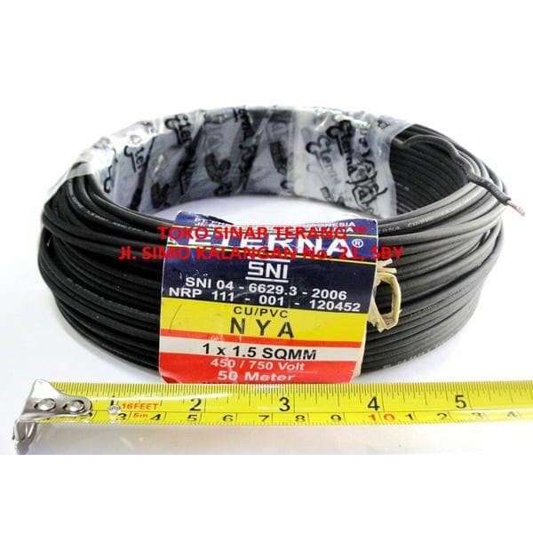 Kabel NYA 1,5 ETERNA PER METER Cable Engkel TEMBAGA Kawat 1.5 METERAN