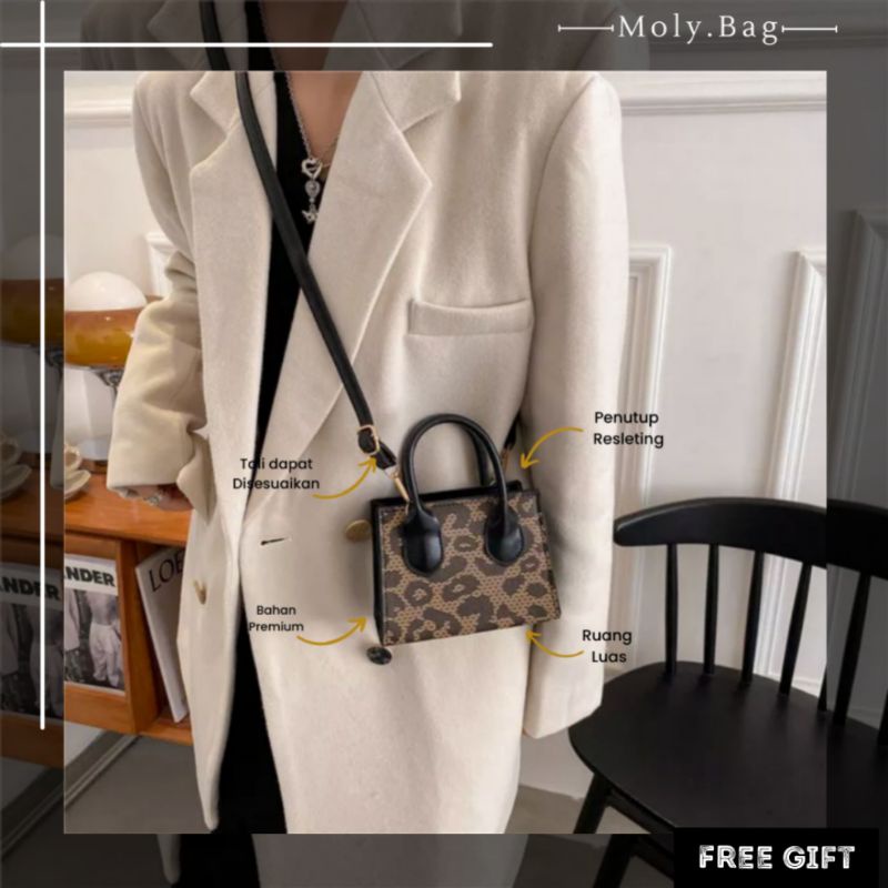 Leopard Bag/Tas Selempang Motif Leopard/Slingbag Leopard/Tas Wanita Leopard/Tas mini Korea
