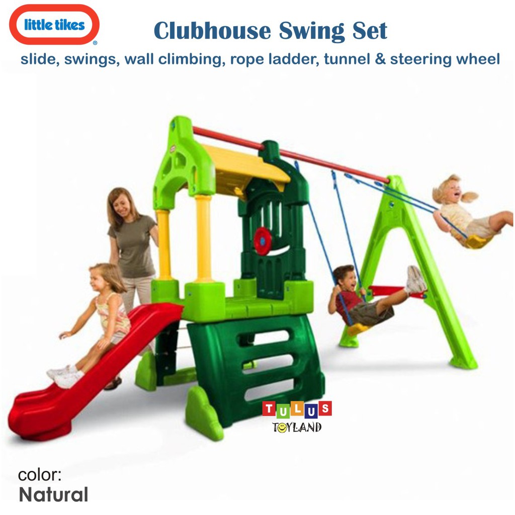 Playground Little Tikes Clubhouse Swing Set Mainan Perosotan Ayunan Anak Outdoor Seluncuran besar