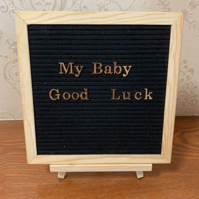 

[COD] DIY Changeable Felt Letter Board 10x10 Inches With Gold Letters FREE ONGKIR Kode 23
