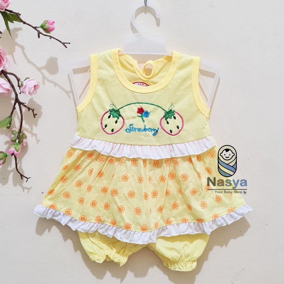 [N-064] Baju Bayi  Perempuan Setelan gambar strawberry / baju bayi MURAH