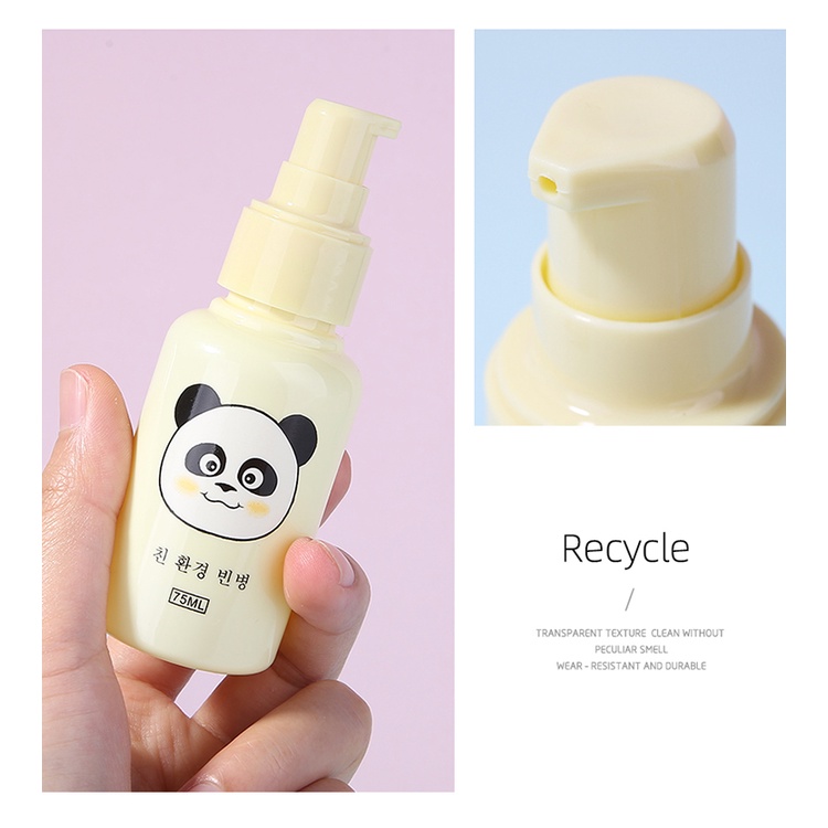 PUSH Pump botol travel PANDA Bottle Squeeze Bottle Botol Plastik Botol Isi  Botol Kosmetik Lotion