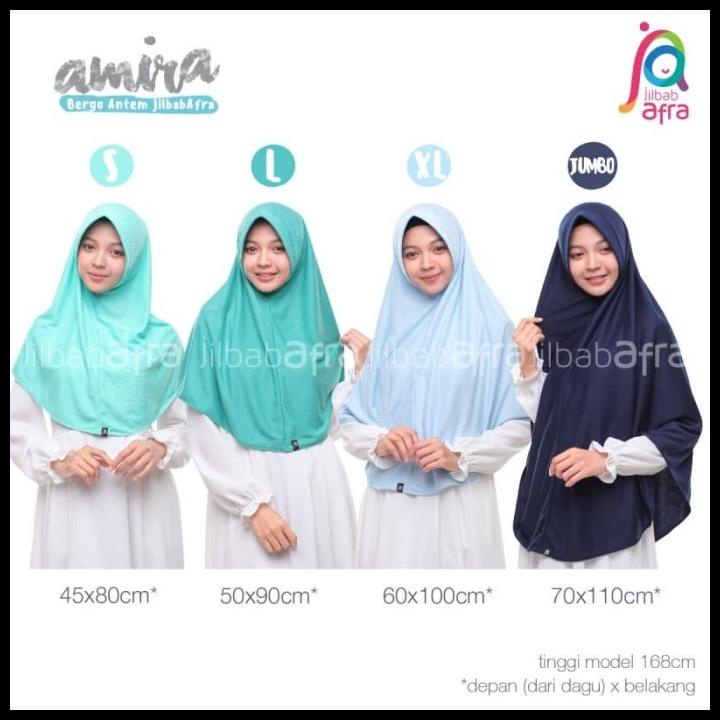 Jilbab Afra Amira Biru Dongker Bergo Antem - Khimar Instan Syari