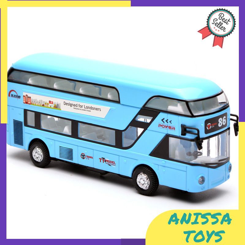 1:32 Green Diecast School Travel Tourist Bus Model Toy Car With sound & lights 