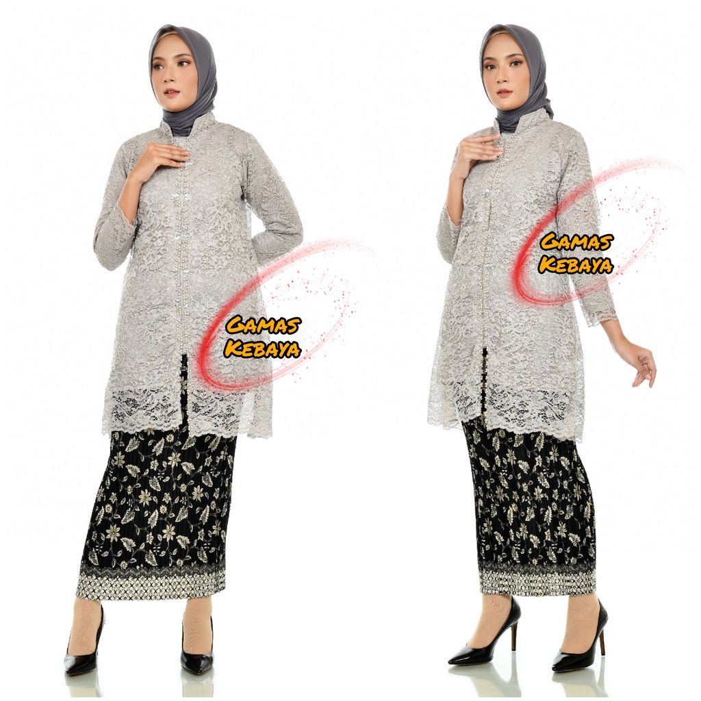 Setelan Kebaya Kancing Depan Payet – Among - Kebaya Pesta - Kebaya Busui – Tunik Brokat Sanghay – Tunik Knacing Depan – Kebaya Ibu – Kebaya Kondangan – Kebaya Modern