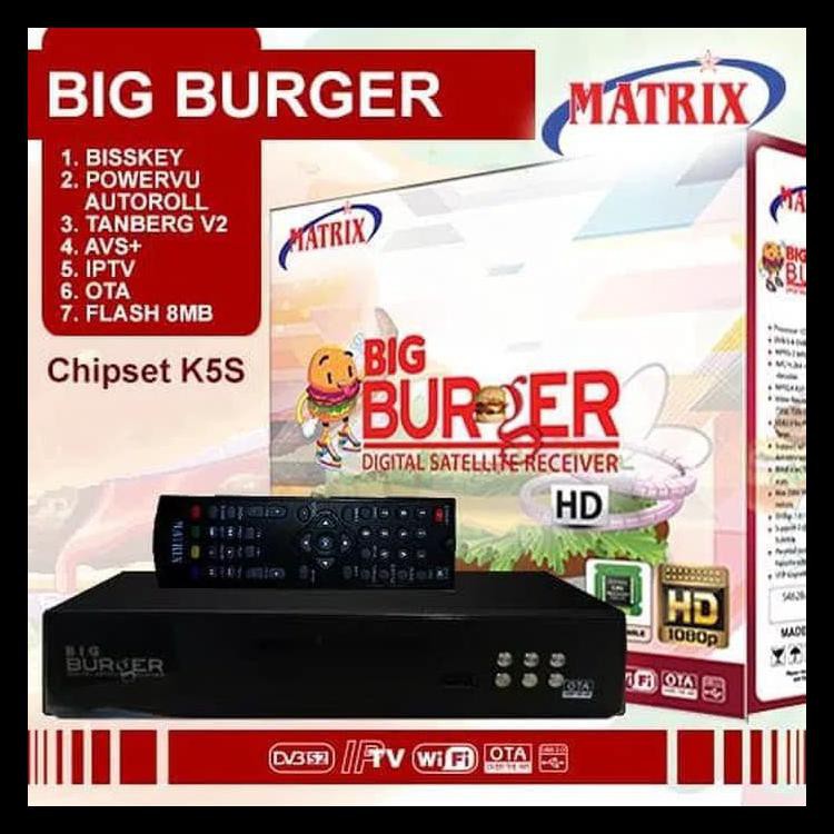 Promo Murah Receiver Parabola Matrix Big Burger Hd Mpeg4 - Fta Powervu Bisskey Termurah