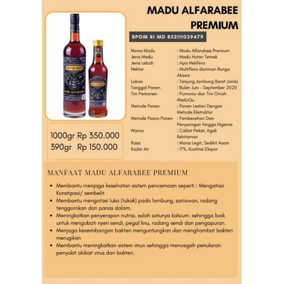 

Madu Alfarabee Premium