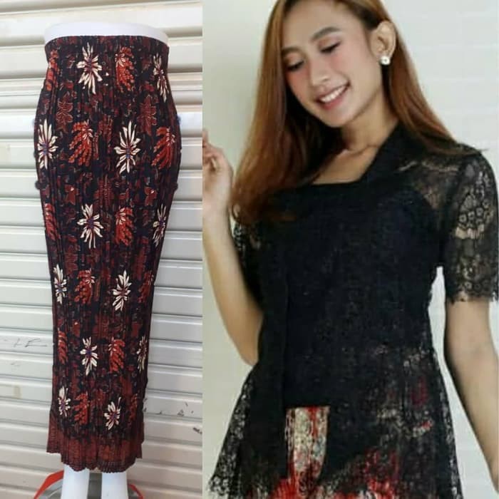 Set Kebaya Kutubaru Lace Pendek Rok Panjang Dan Kemeja Pendek