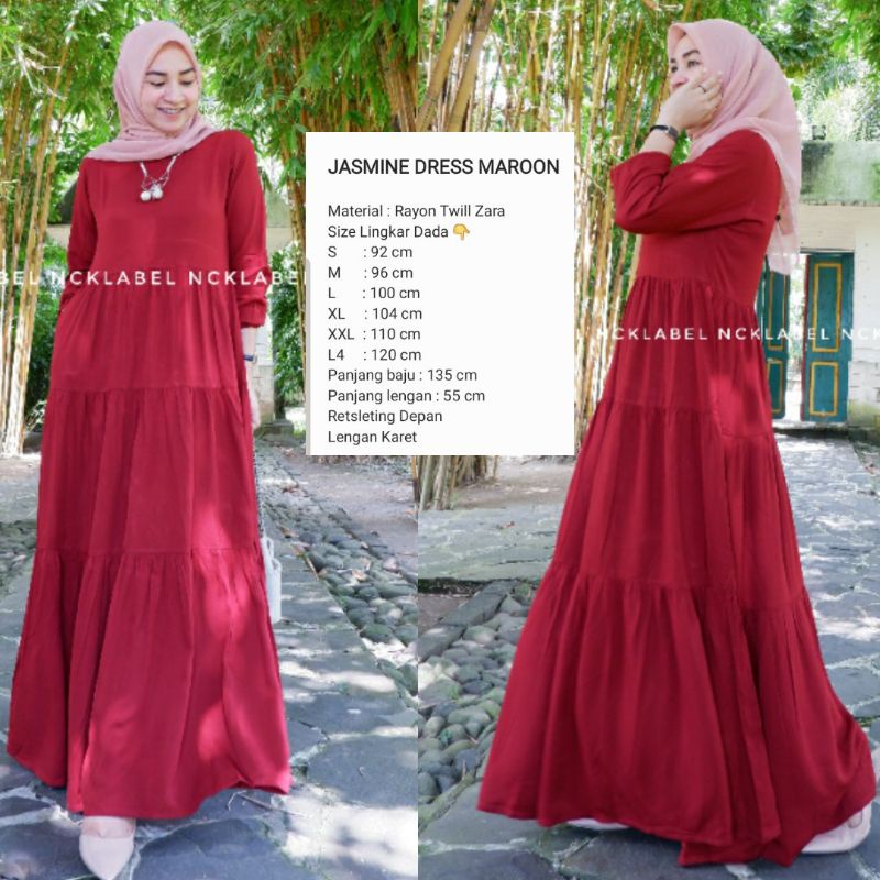 Jasmine drees maroon by NCK label