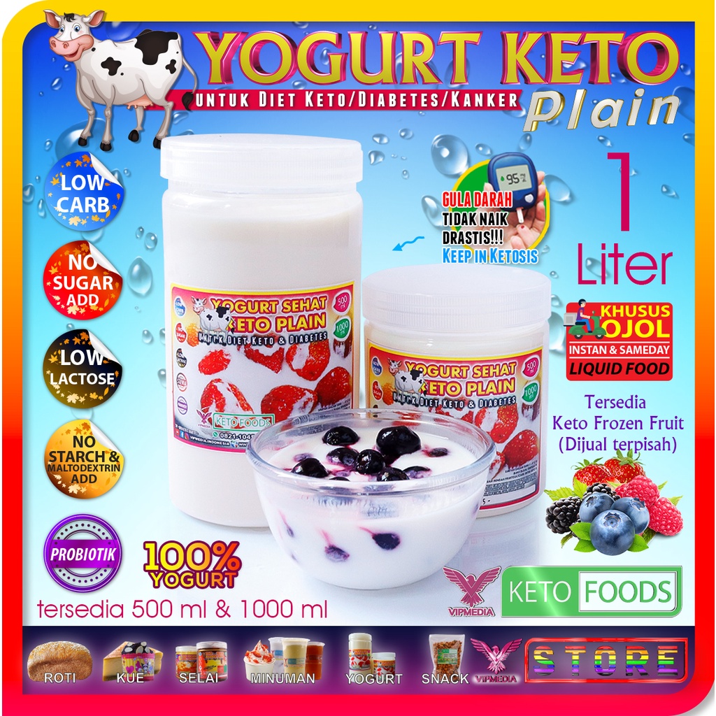 

YOGURT SEHAT KETO & DIABETES NO SUGAR PLAIN 1000 ml
