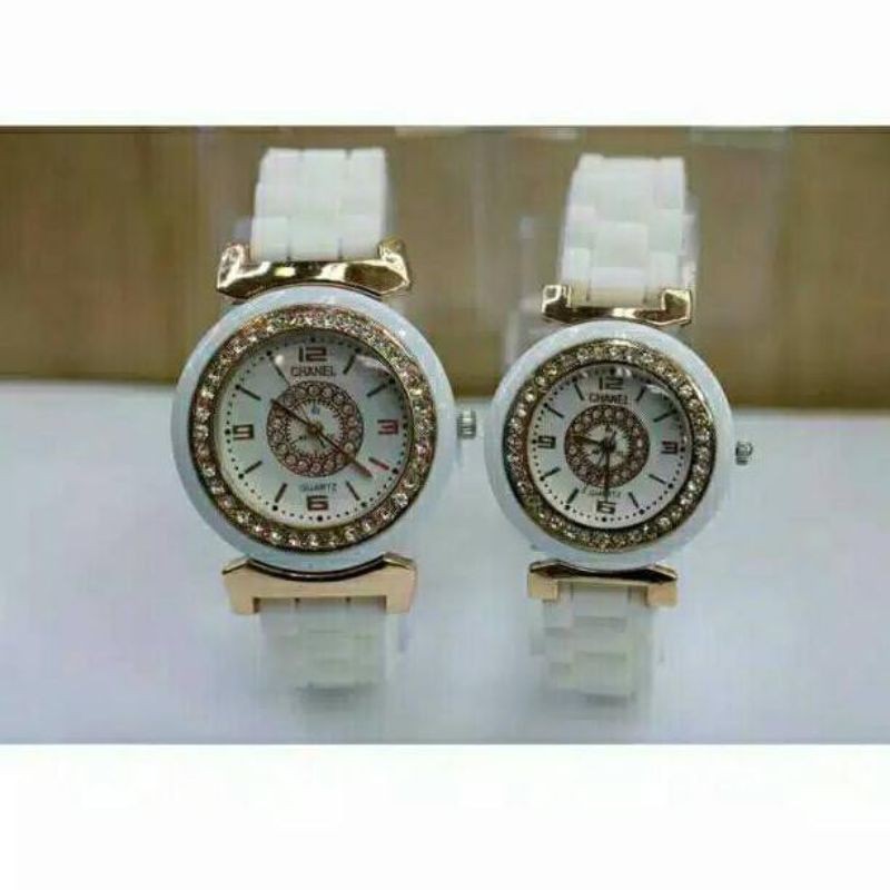 (Cod)Jam Tangan Couple Chn Karet (Dikirim Jakarta)