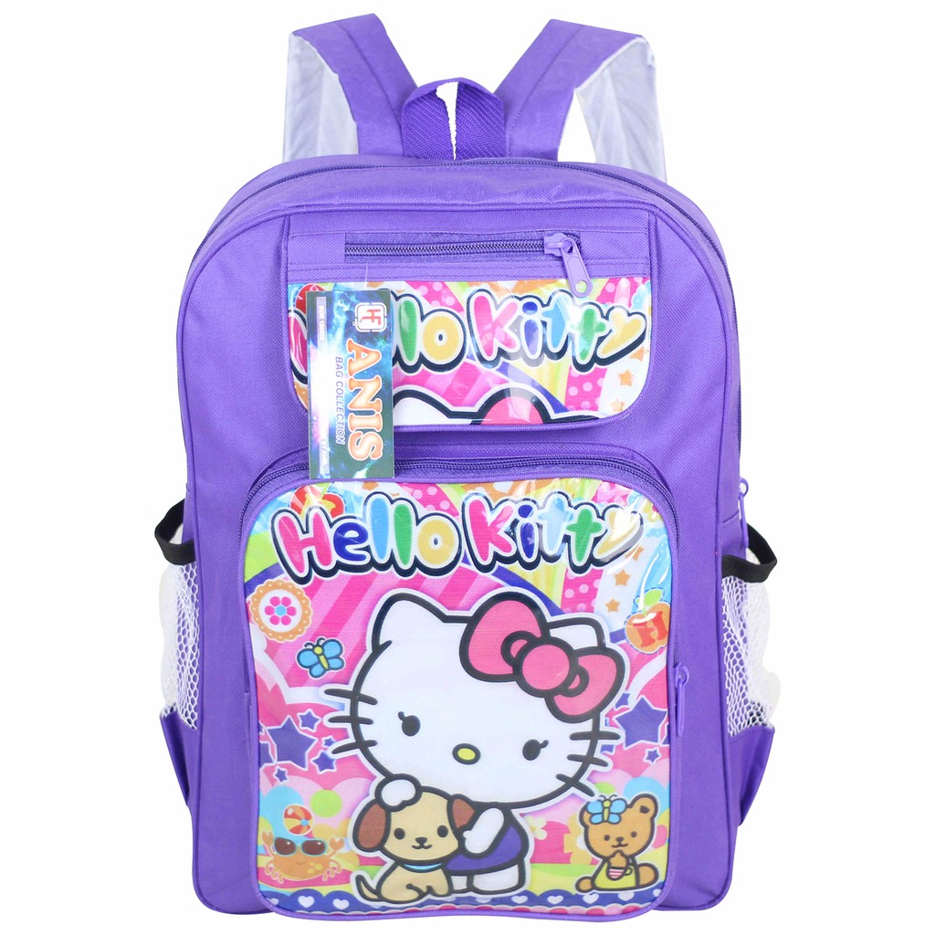 Ransel Anak Keplek Hello Kitty Ungu Cantik Tas Souvenir Ultah Les Piknik Sekolah TK PAUD Lucu Imut