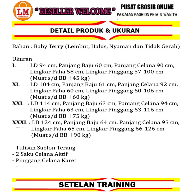 Setelan Olahraga, Training, Senam Wanita TERKINI TERMURAH LMS 03352 03456 03560 03664