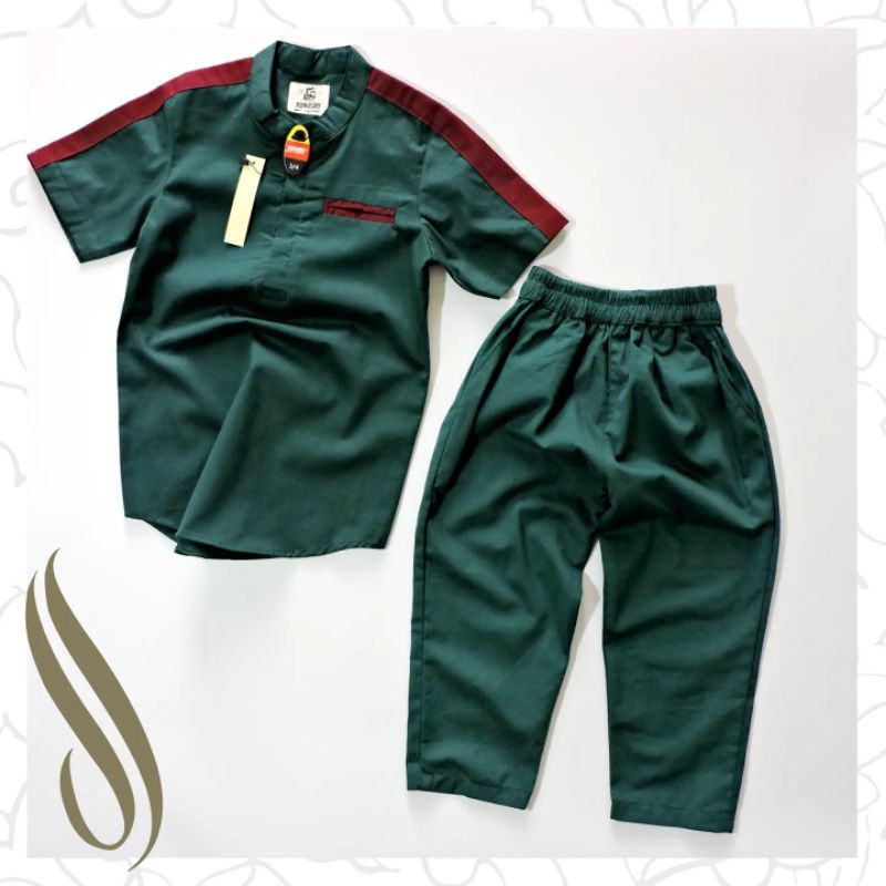 STELAN/SETELAN KURTA ANAK ATTAQI SERIES PREMIUM BAJU KOKO KURTA LEBARAN ANAK LAKILAKI/COWOK KEREN