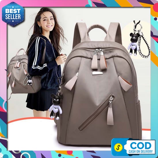 Backpack Remaja Sekolah Kuliah Tas Ransel Wanita Ala Korean Style  Sky - New Arrival Tas Wanita Rans