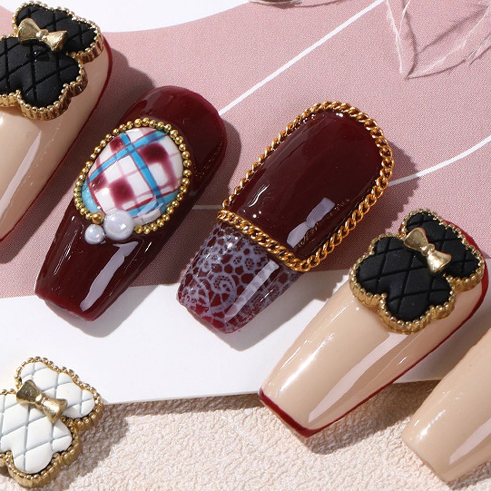 Fujia Manik-Manik Berlian Imitasi Bentuk Beruang 3D Gaya Jepang / Korea Untuk Dekorasi Nail Art DIY