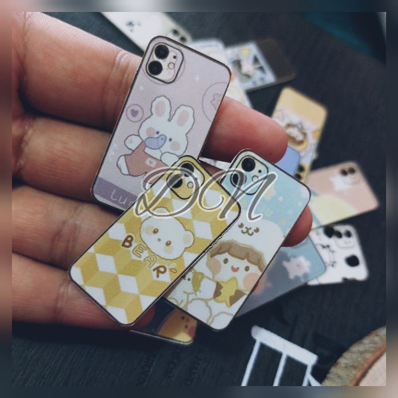 isi 18 pcs stiker kertas mini case cute sticker glossy cute jurnal