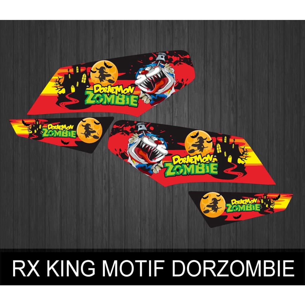 STIKER STRIPING VARIASI YAMAHA RX KING MOTIF DORAEMON ZOMBIE