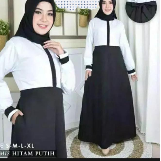 LANGSUNG KIRIM.. BAJU SERAGAM HITAM PUTIH {TUNIK & ROK } SETELAN PNS GAMIS SERAGAM KERJA