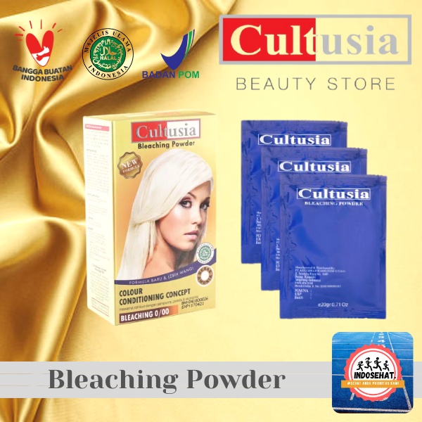 Cultusia Bleaching Powder 0/00 Sachet 20 ML Isi 3pcs - Penghilang pigmen rambut
