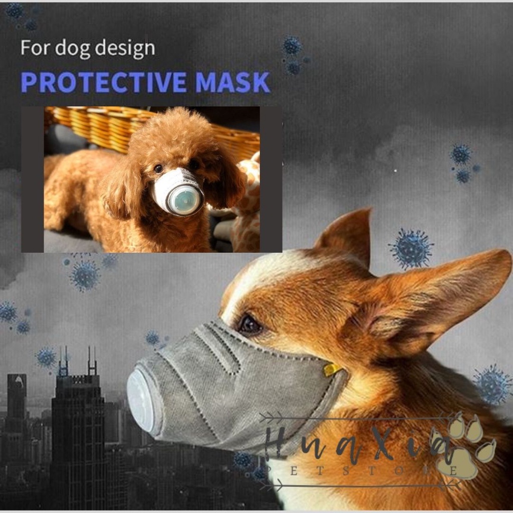 Dog Protective Mask - Masker Anjing - Anti Virus N90 dengan Katup Udara