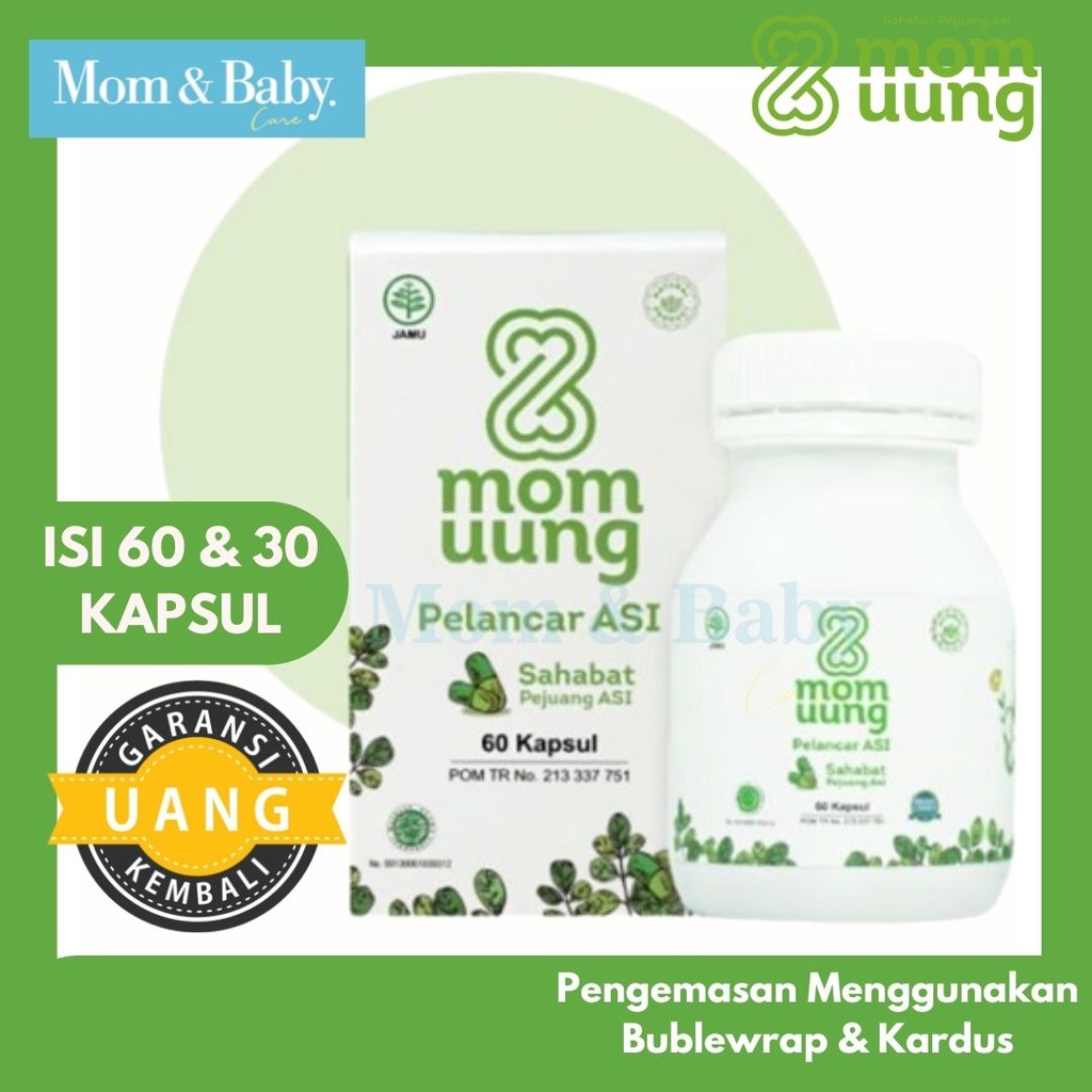 KELORCAP MOMUUNG MOM UUNG BOOSTER ASI PELANCAR ASI 60/30 KAPSUL HALAL BPOM HERBAL n