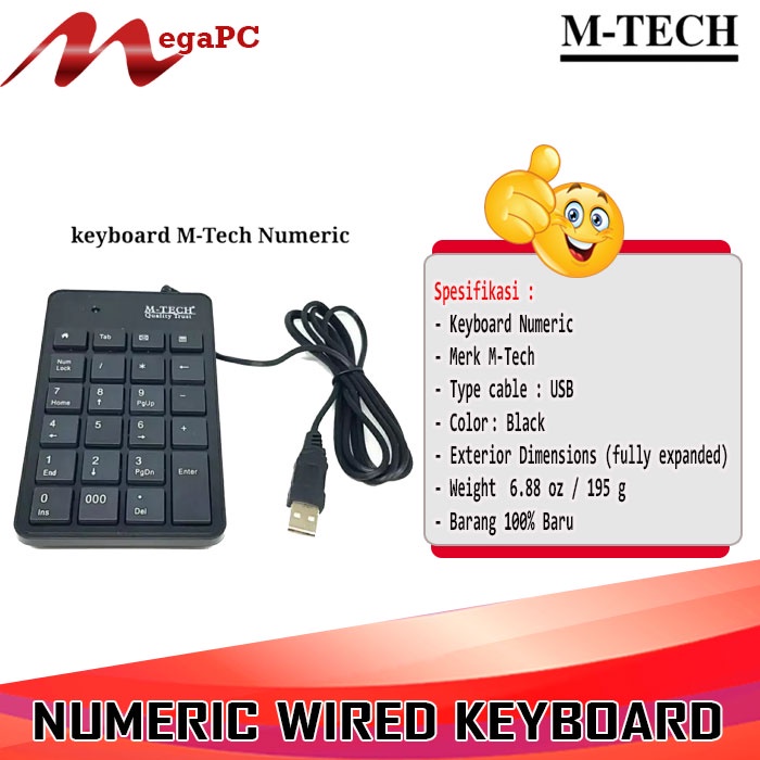 Keyboard Numeric USB M-tech