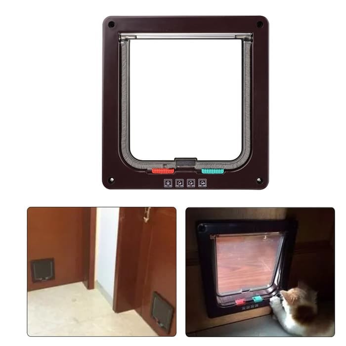 CAT DOOR WITH TUNNEL 4 WAY LOCKING PINTU KUCING ANJING