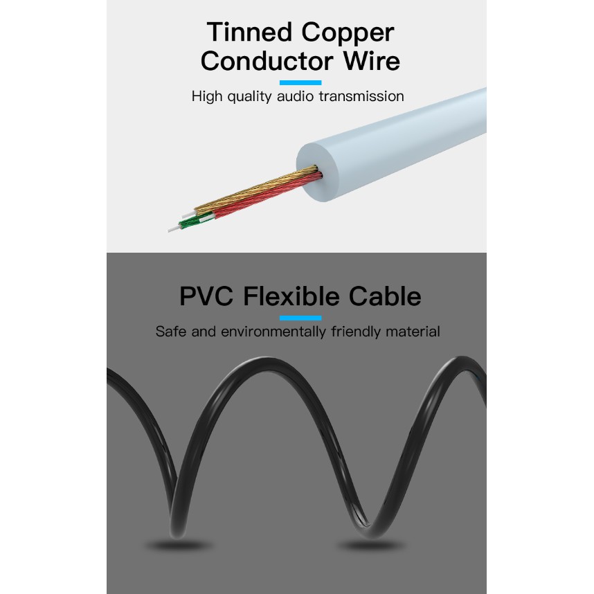 Vention BCF - 3M Kabel 2 Rca ke 3.5mm kabel komputer ke speaker