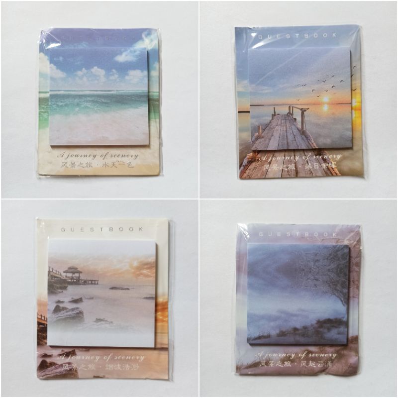 

30 Lembar Sticky Notes Pemandangan unik untuk Journal