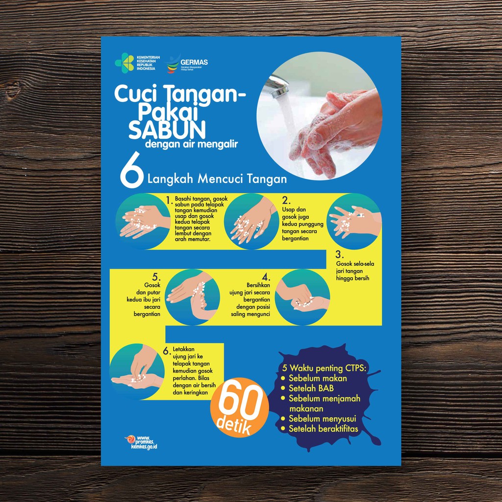 

Sticker Waterproof Cara Cuci Tangan Versi Kemenkes