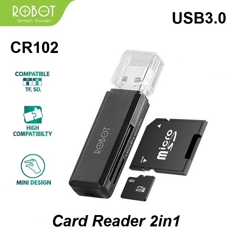 ROBOT CR102 Card Reader 2in1 Micro TF SD USB3.0