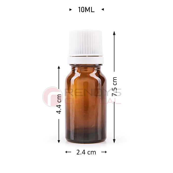 Botol Kaca Amber 10mL 20mL 30mL / Botol Essential Oil 10, 20, 30 mL - Tutup Filler Putih Tutup Segel