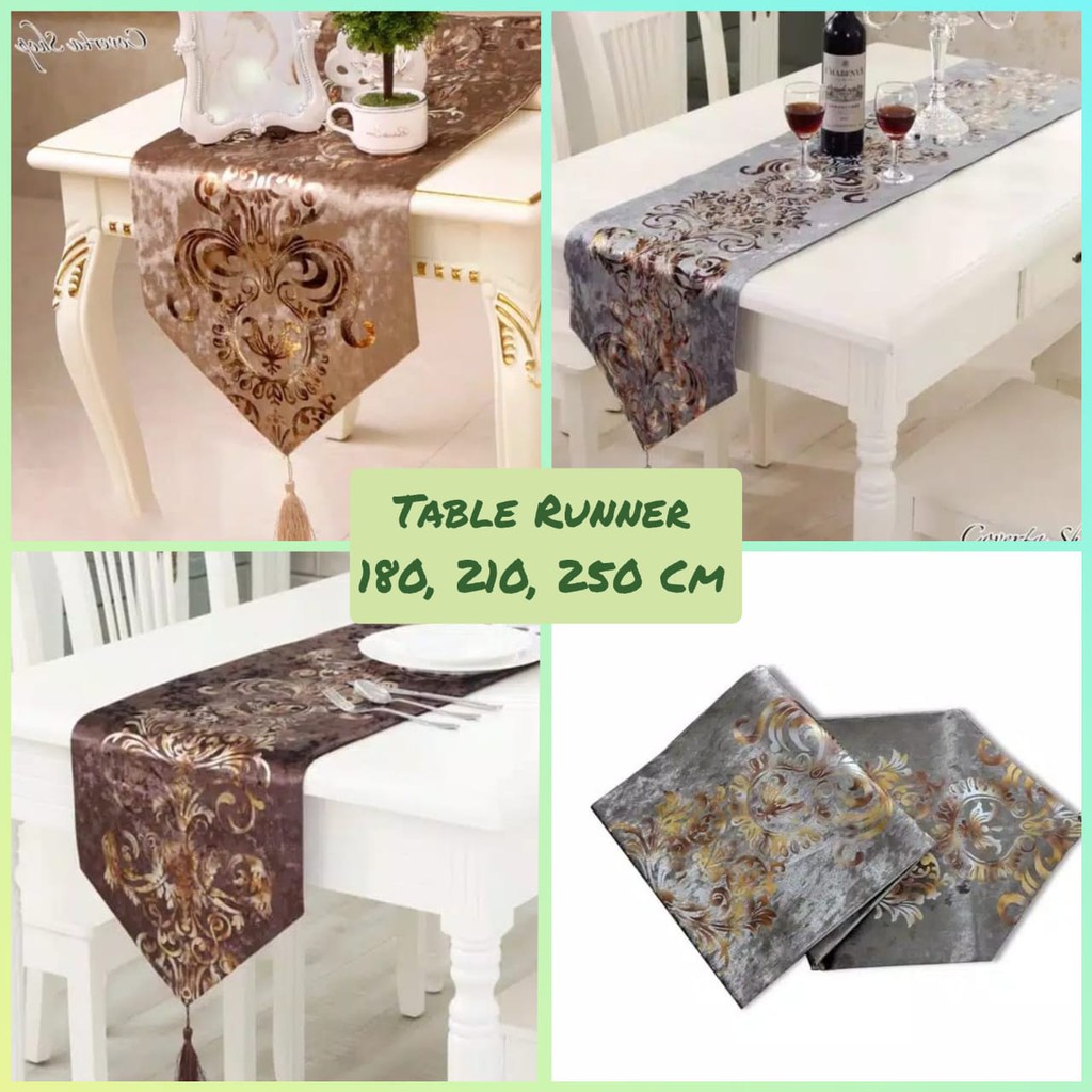 Table Runner Taplak Meja Europe Ukuran 180, 210, 250 Cm