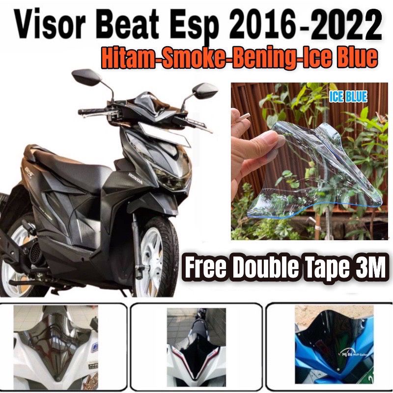 Visor Beat Fi Esp Tahun 2016-2022 Free Double tip 3M Pemasangan PNP