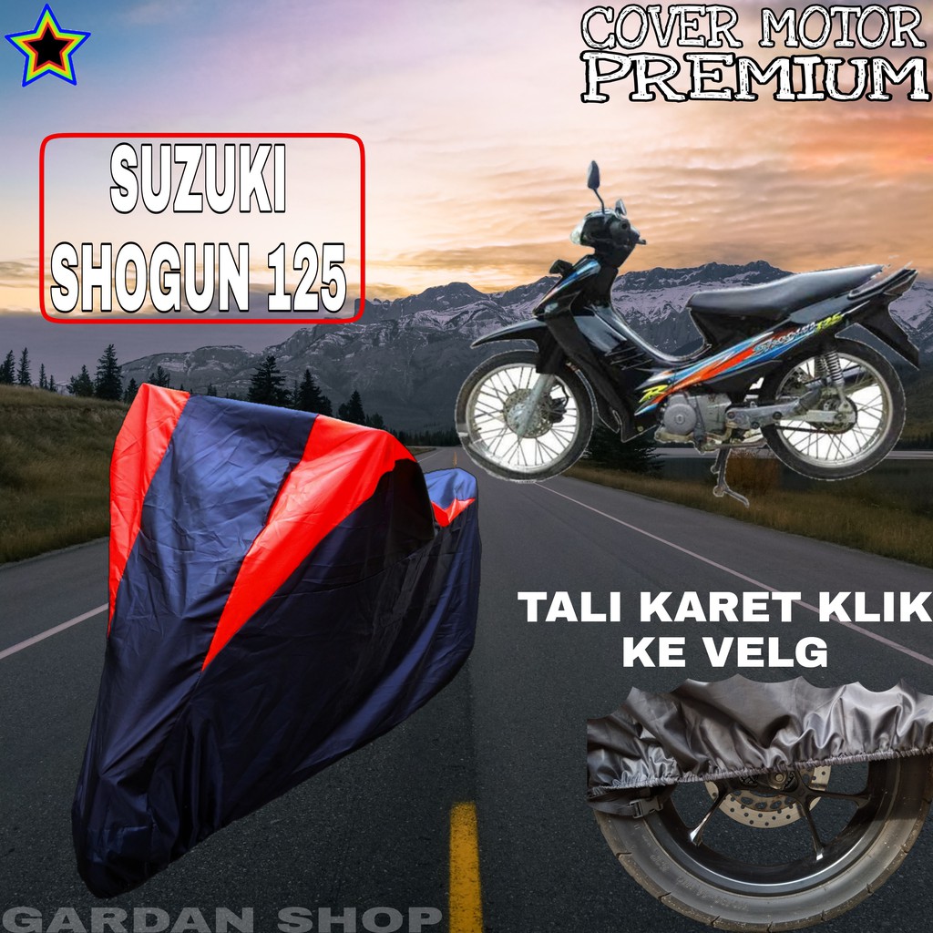 Sarung Motor SUZUKI SHOGUN 125 Hitam MERAH Body Cover Penutup Pelindung Motor Suzuki Shogun PREMIUM