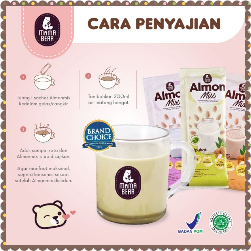 MAMA BEAR - Almon Mix Minuman Serbuk Susu Almond + Daun Katuk (Pelancar Asi/Asi Booster)