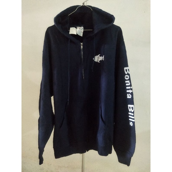 Hoodie Zipper Lengan Balon NB JERZEES Built Up Original Like New