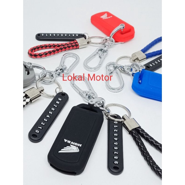 paket gantungan kunci dan silicone sarung remote keyless untuk motor HONDA PCX 160 VARIO 160 ADV 150 2021