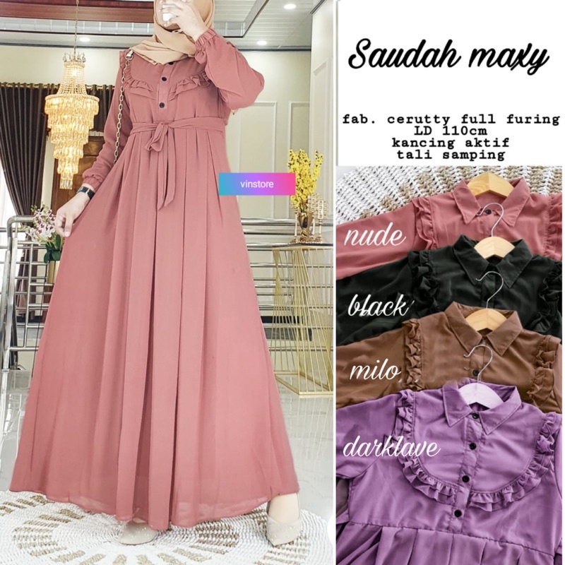 SAUDAH MAXY GAMIS LD110cm CERUTY FULL FURING by VINSTORE