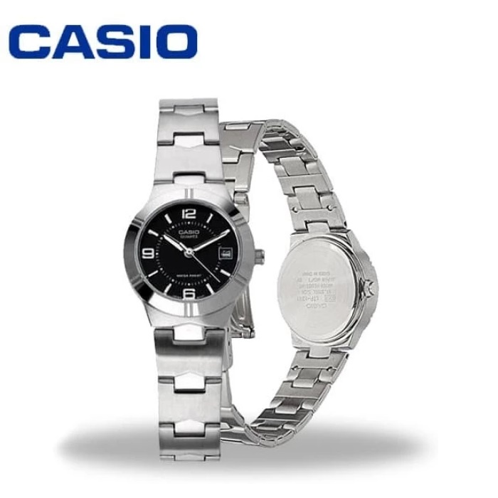 CASIO ORIGINAL LTP1241D LTP-1241D LTP-1241D-1ADF ANALOG WATCH JAM TANGAN WANITA TALI STAINLESS STEEL