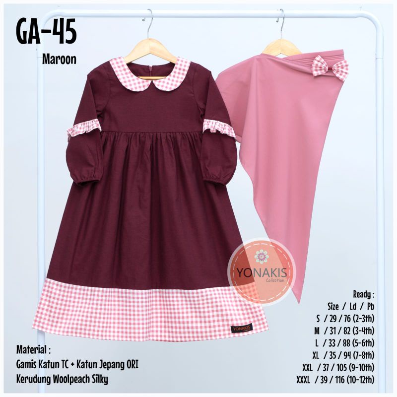 EMJE- GAMIS ANAK BY YONAKIS ORIGINAL / set gamis anak /gamis yonakis