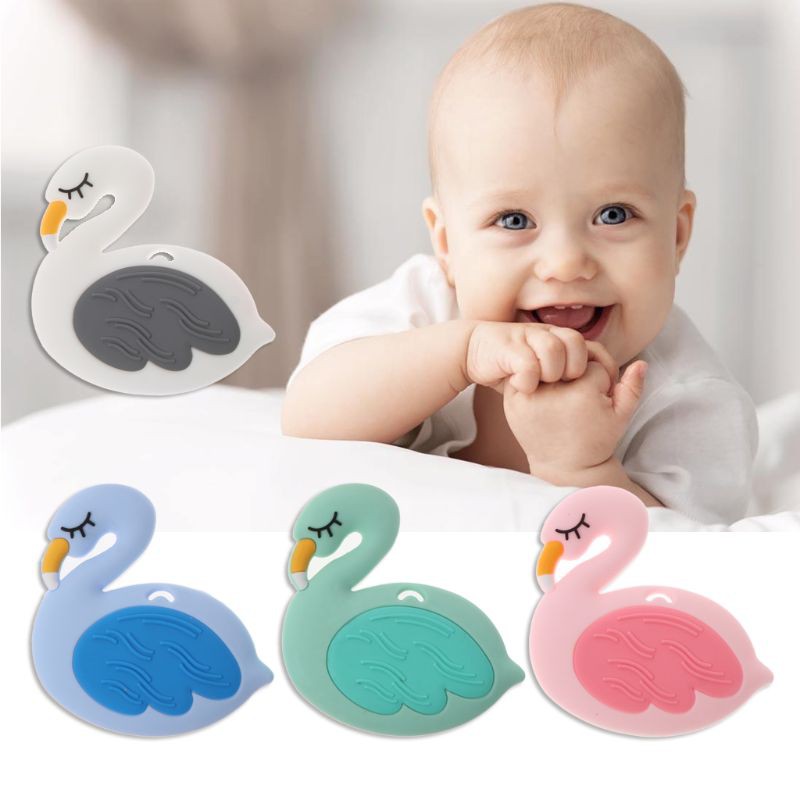 Cartoon Rabbit Kids Baby Teether Silicone Soother Pendant Teething Toy Gift
