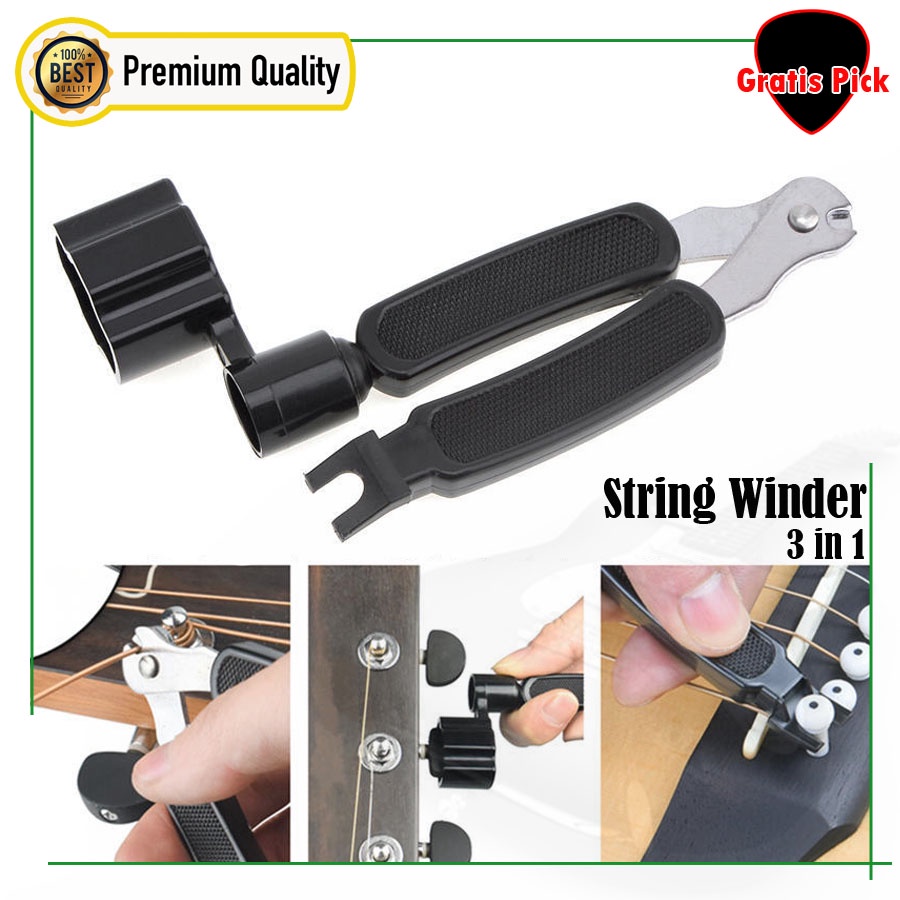 String Winder Guitar 3in1 / Alat Pemutar Senar Gitar / Cutter Senar