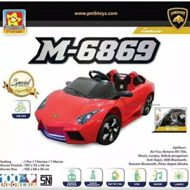 Mobilan Aki Anak/ Mobil Aki PMB M-6869 Lambrado Manual Dan Remote