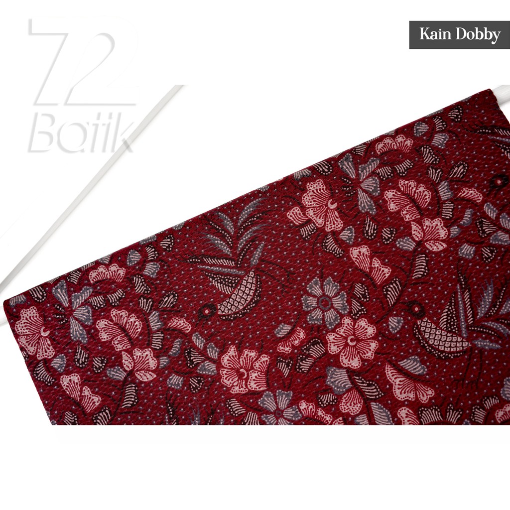 KAIN BATIK PREMIUM Dobby Motif Burung Kembang Warna Merah Abang Dolbi Dobi Doby Viscos 726262 Cap 72 Jarik Jarit Samping Kebat Panjang Batik Dobby Modern Premium Bahan Seragam Batik Pernikahan Kantor Keluarga Murah Kamen Jadi Batik Bali Lembaran