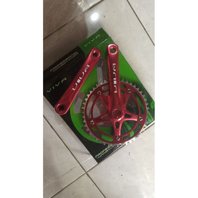 crank aloy rotel alumunium viva 46t baru minion mtb fixie sepeda lainya