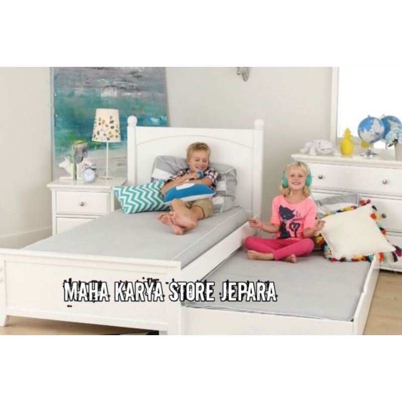 DIPAN ANAK SORONG MINIMALIS DUCO PUTIH 120X200 JEPARA