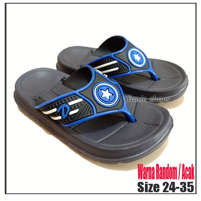 Dua Kaki 24-35 / Sandal Jepit Santai Karakter Anak Laki / Sandal Karet /Sandal Sehari-hari Anak Laki